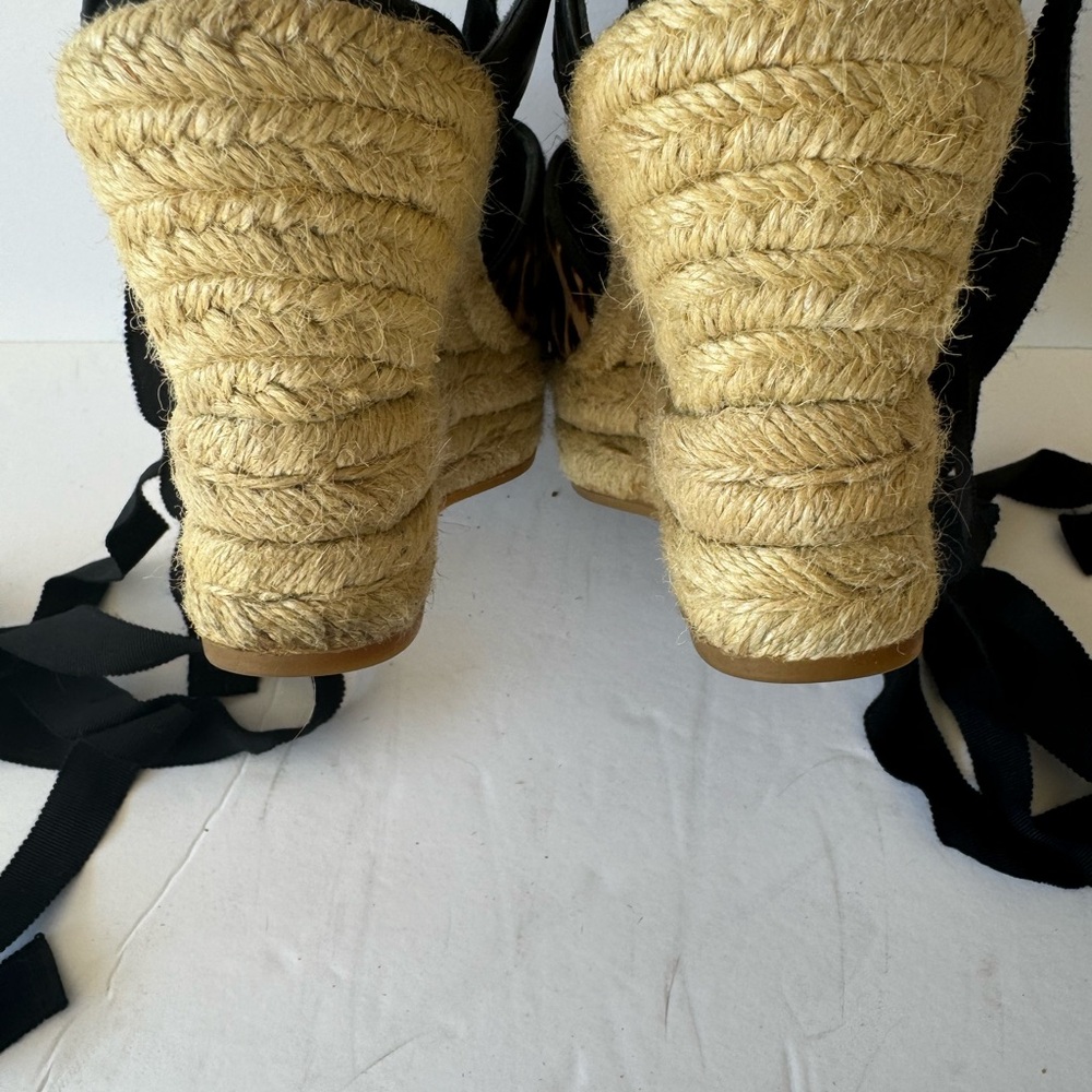 Tory Burch Elisa Leopard Wedge Espadrille 7.5 - Picture 9 of 13